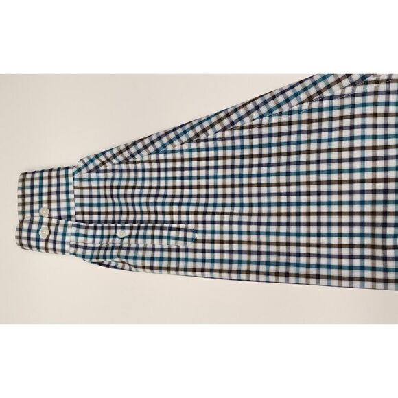 Oak Hill Wrinkle Free Cool & Dry Plaid men's Button Down shirts Green/Brown 1XT - Picture 6 of 6